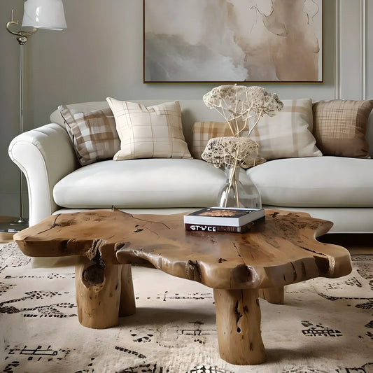 Sofa table with monolithic table top, modern table 