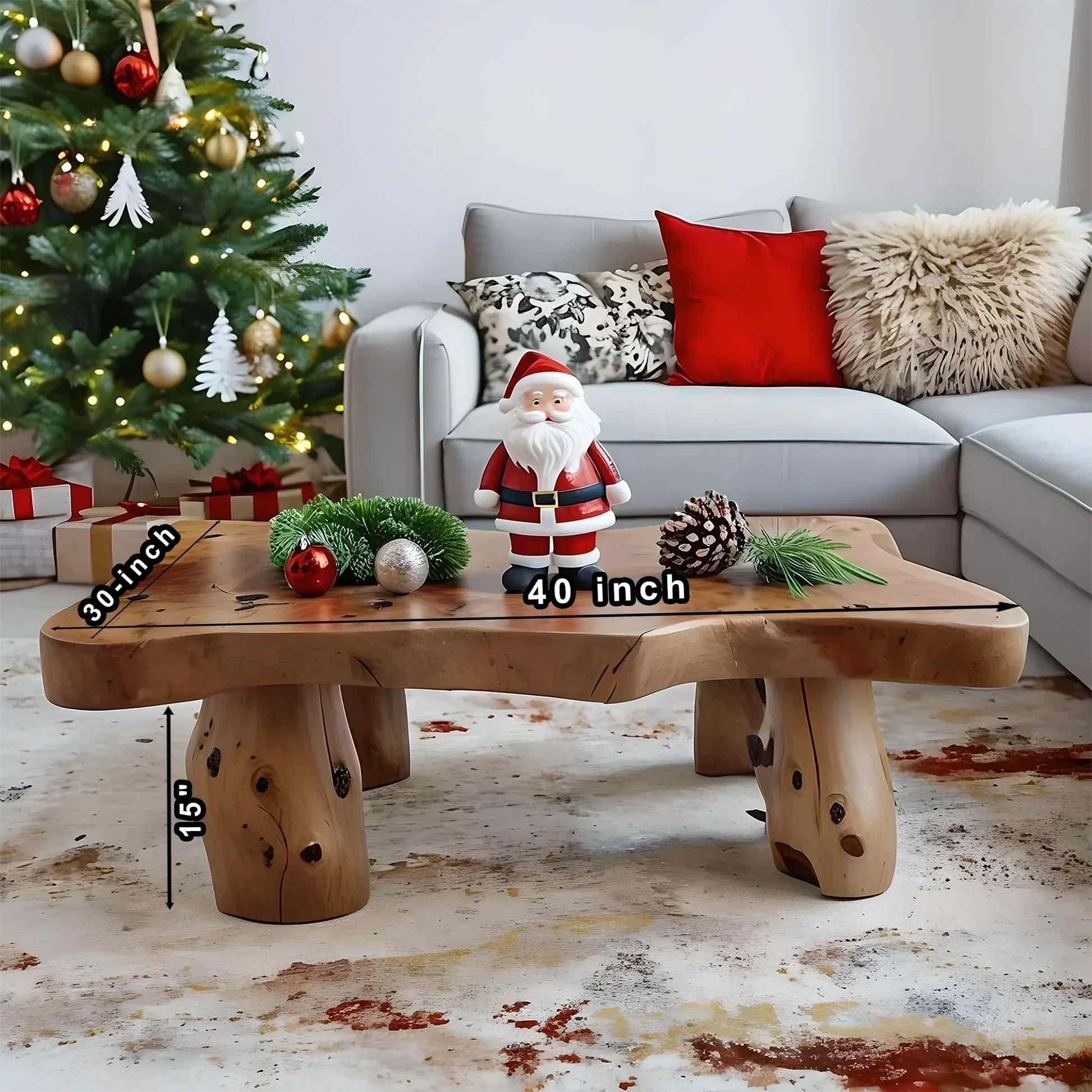 Solid wood coffee table, handmade sofa table 