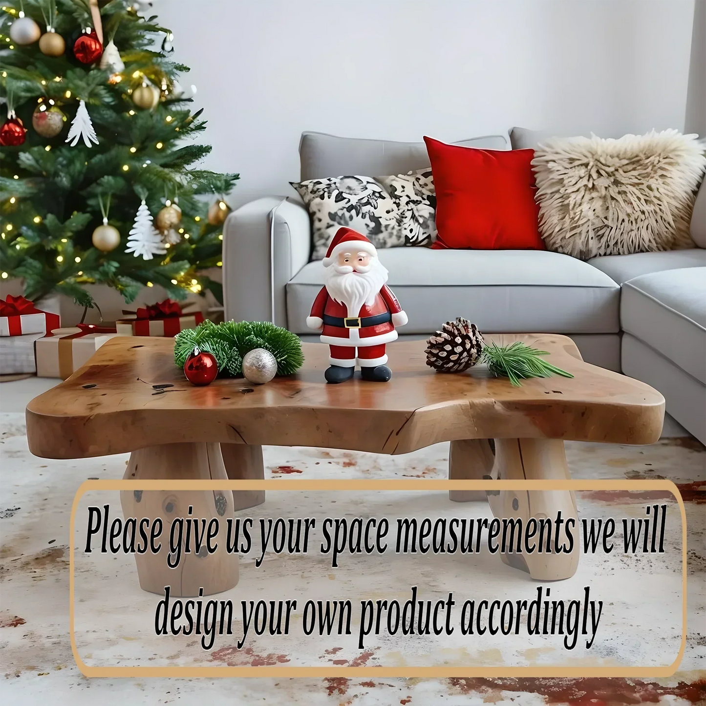 Solid wood coffee table, handmade sofa table 